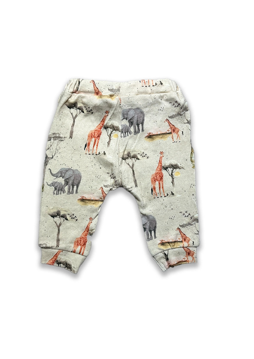 Branded KIds Trouser Cream Color With Animals Printed KUT-09