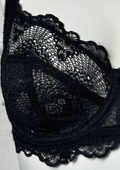 Primarky Premium Elegant Black Lace Full-Figure Bra WBS-06