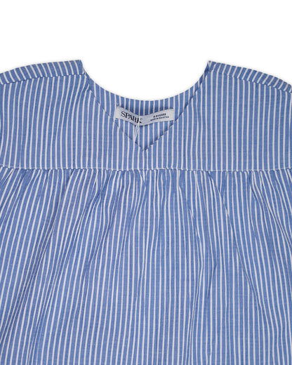 SPARK Branded Kids Pinstripe Puff-Sleeve Fusion Top GF-17
