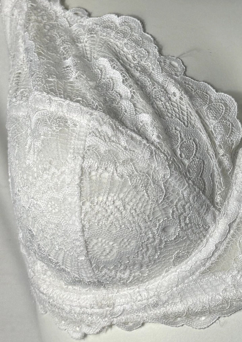 Branded Elegant White Floral Lace Underwire Bra WBS-12