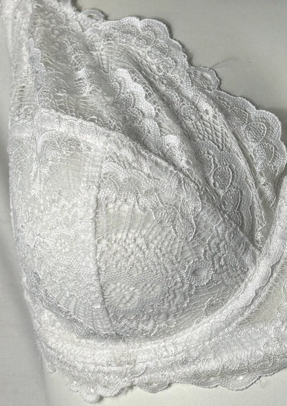 Branded Elegant White Floral Lace Underwire Bra WBS-12