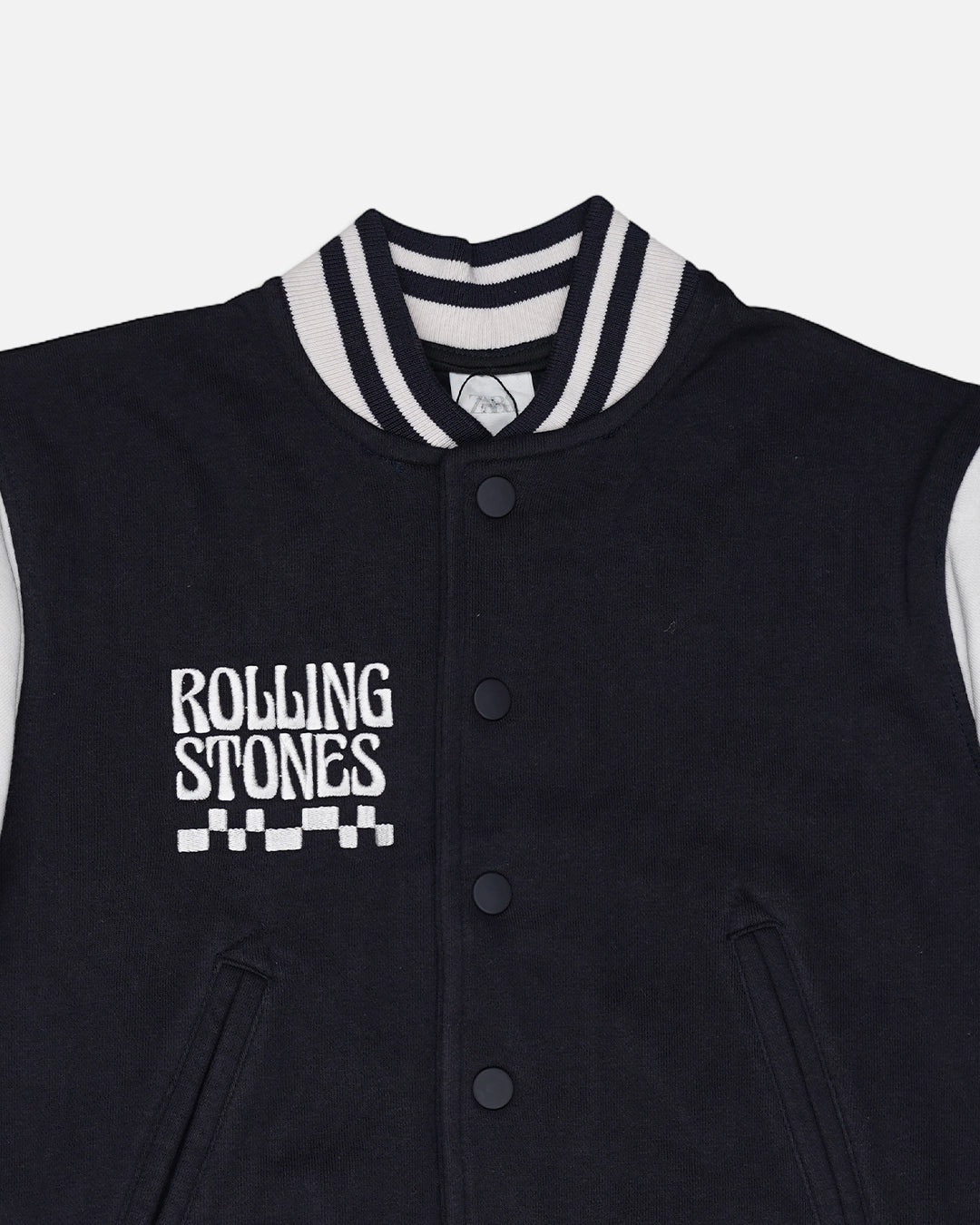 ZARRAA Kids’ Premium Varsity Jacket – Black & White