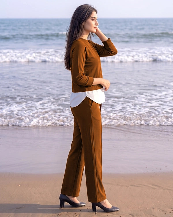 Branded Women's Co-ord Set Brown Color WCS-43