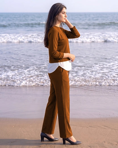 Branded Women's Co-ord Set Brown Color WCS-43