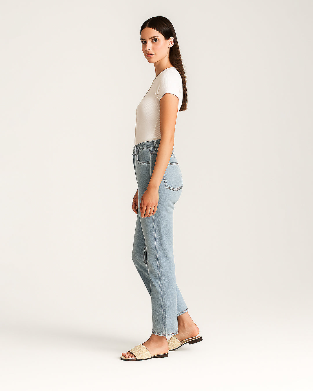 BOOH Women’s Ribbed Button-Down Fitted Top – White  WTT-12