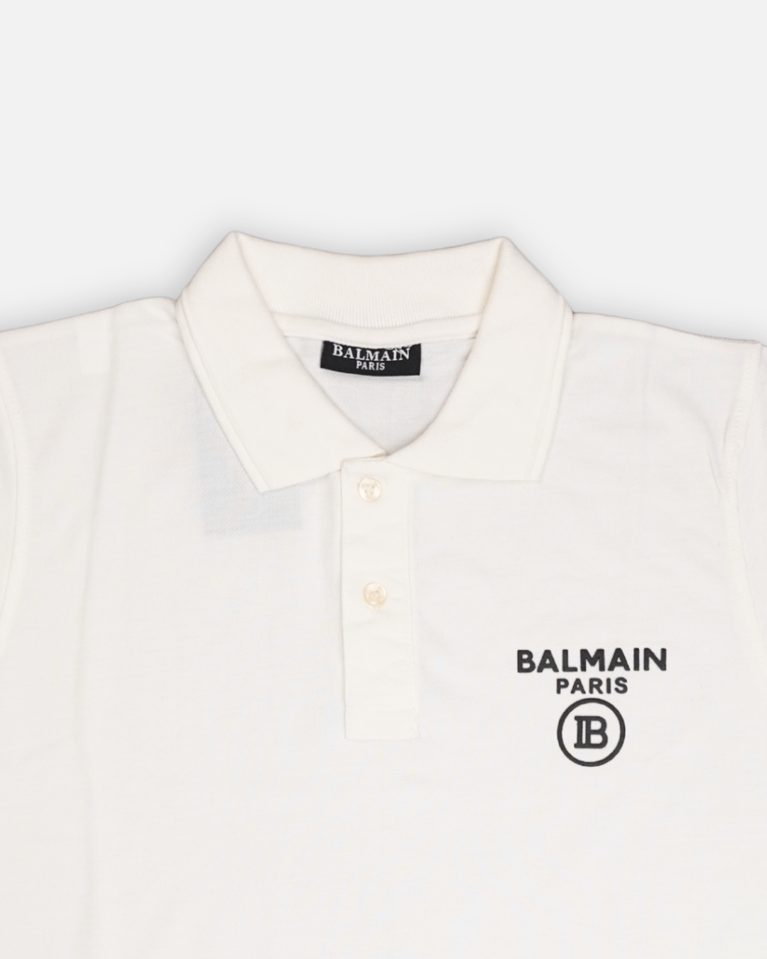 Balmen Pars Branded Polo T-shirt White Color Mpt-40