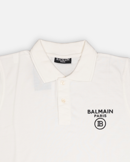 Balmen Pars Branded Polo T-shirt White Color Mpt-40