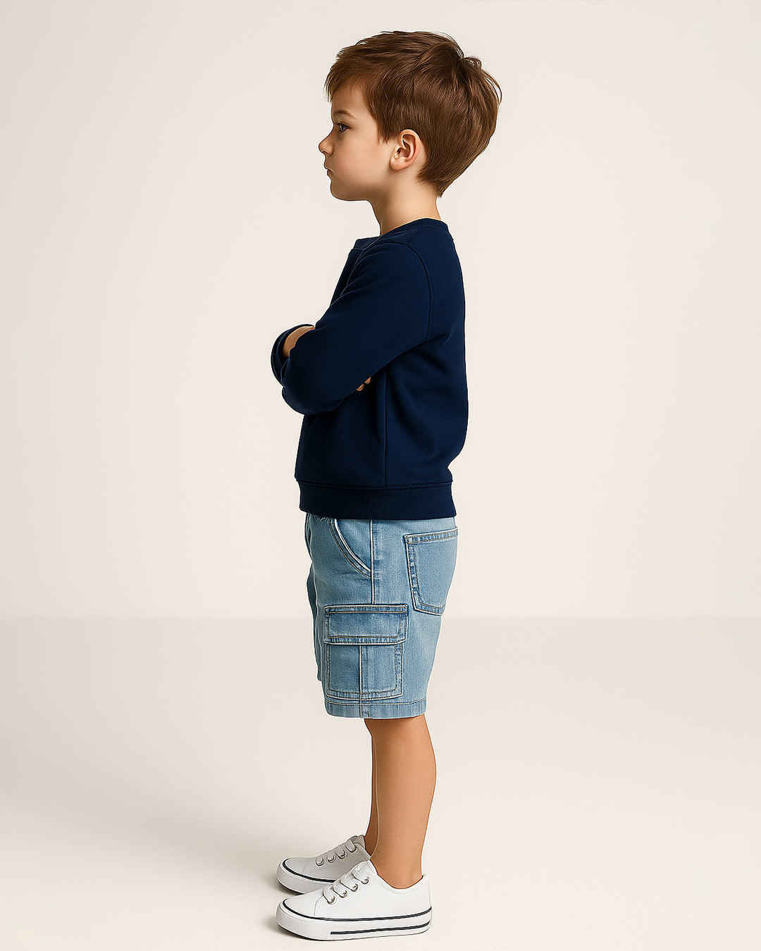 Cat Jack Branded Boy's Light Blue Cargo Denim Shorts BST-18