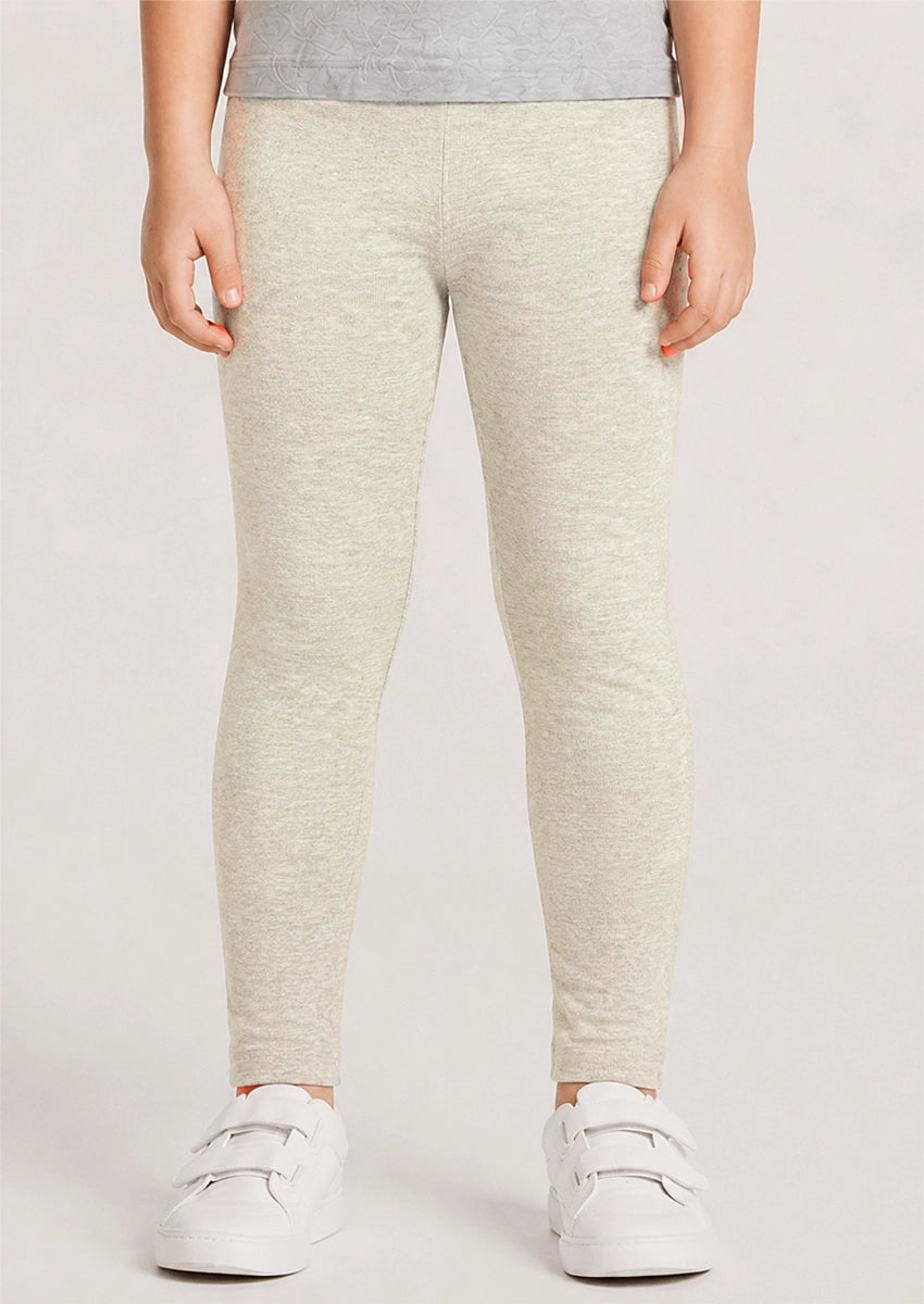 Branded Girl's Melange Grey Ribbed Tights GTD-22