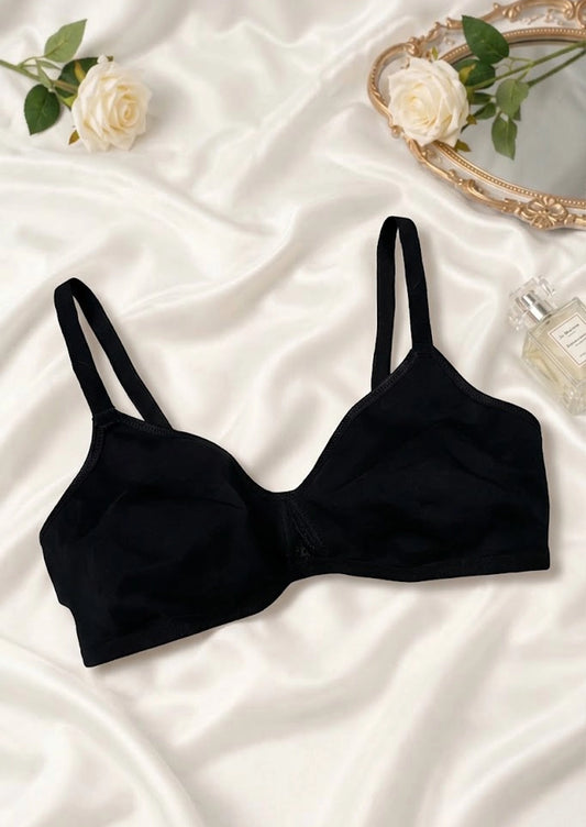 Branded Women's Black Everyday Comfort Cotton Bra WBS-13
