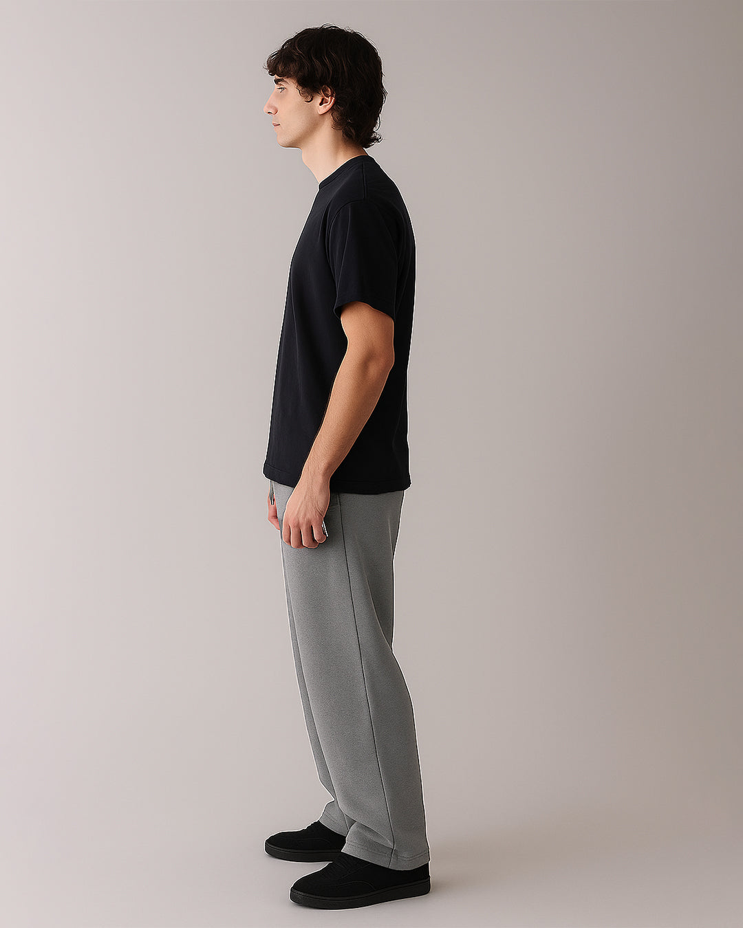 Younglay Winter Branded Unisex Fleece Wide-Leg Trousers – Grey UT-23