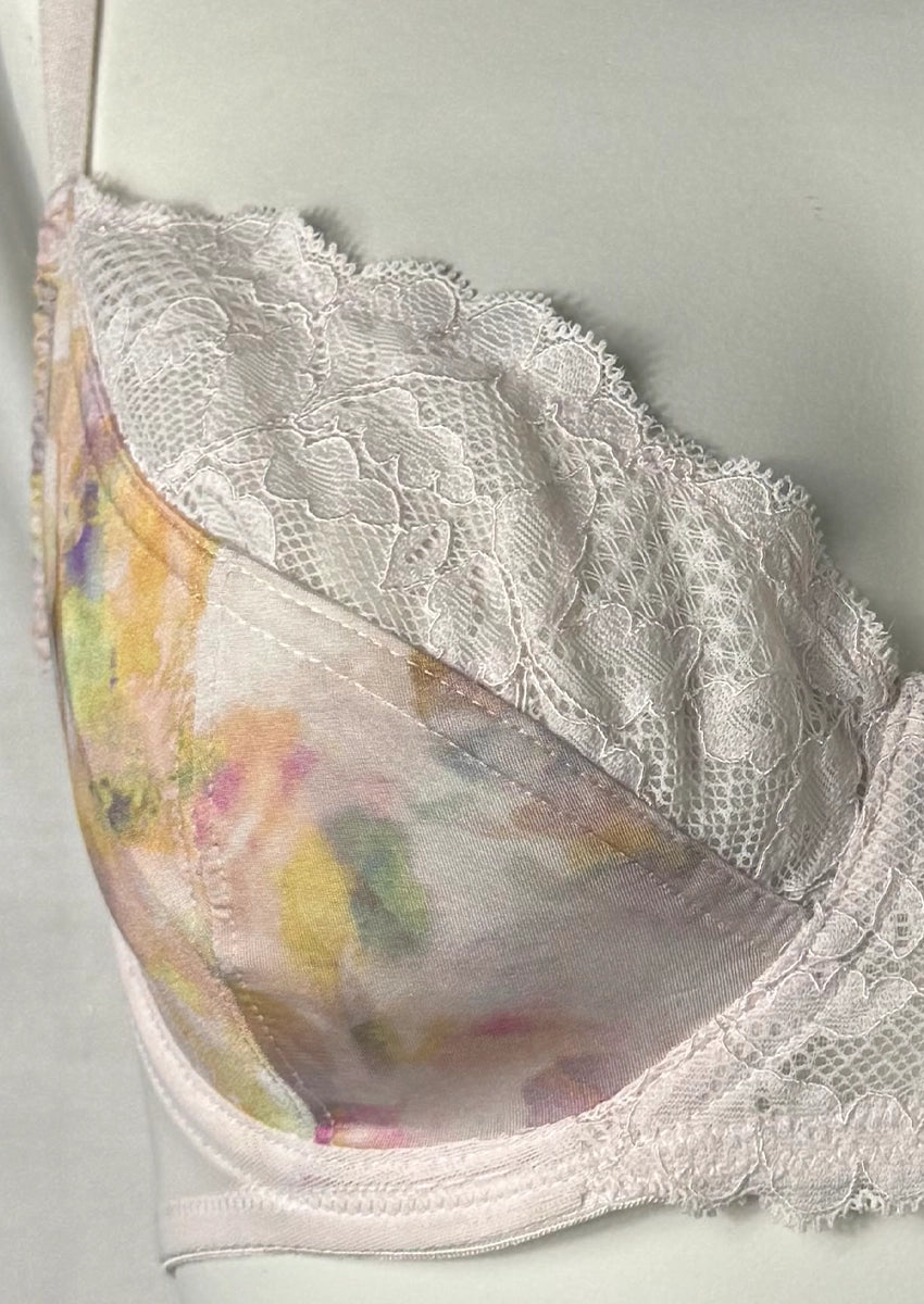 Branded Pastel Floral Lace Underwire Bra WBS-09