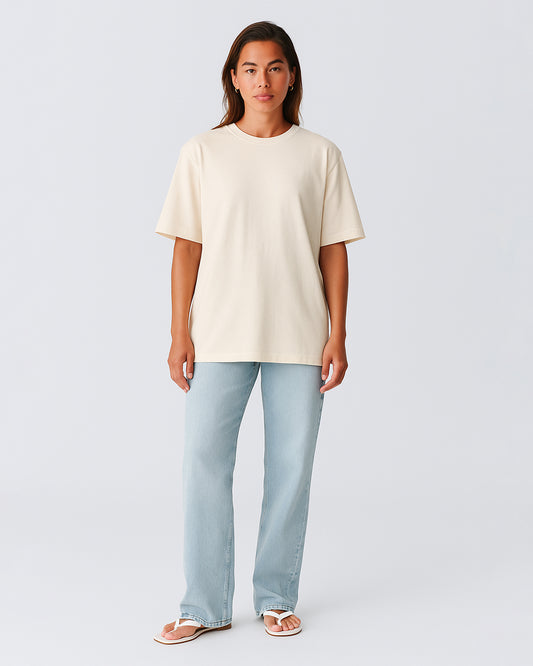 Premium Unisex Oversized Cotton T-Shirt – Cream WT-03