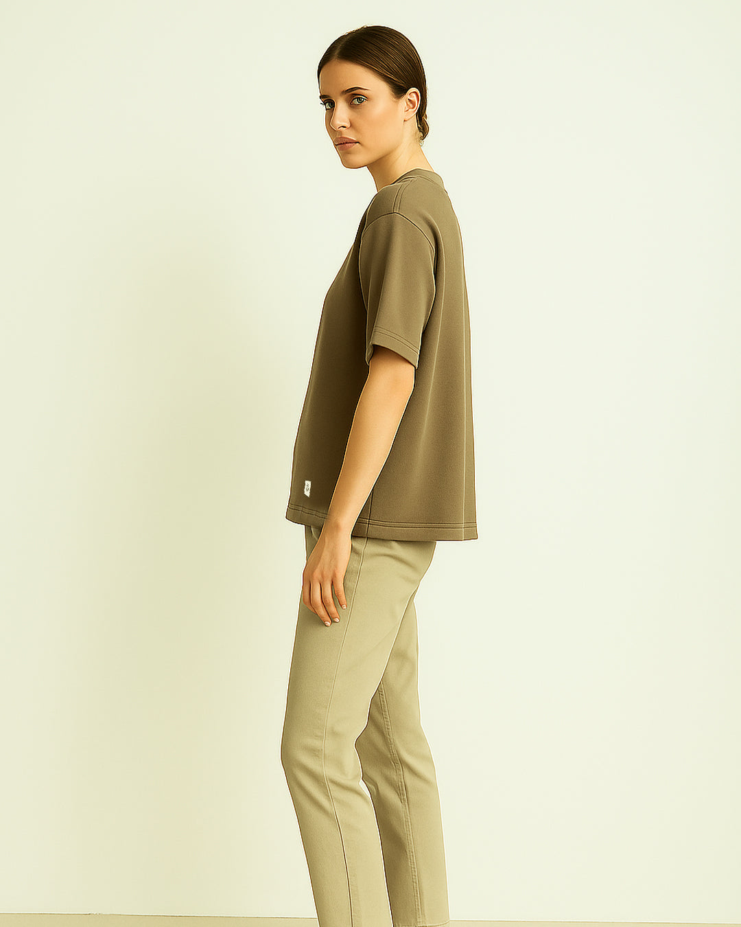 Branded Women’s Olive Green Casual T-Shirt WT-02