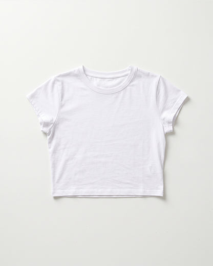 Alos Branded Women's Short Sleeve Athletic Crop Top - White WTT-23