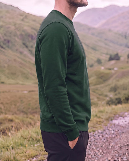 Tomie Hil Branded Mens Forest Green Classic Crewneck Sweatshirt Sp-29