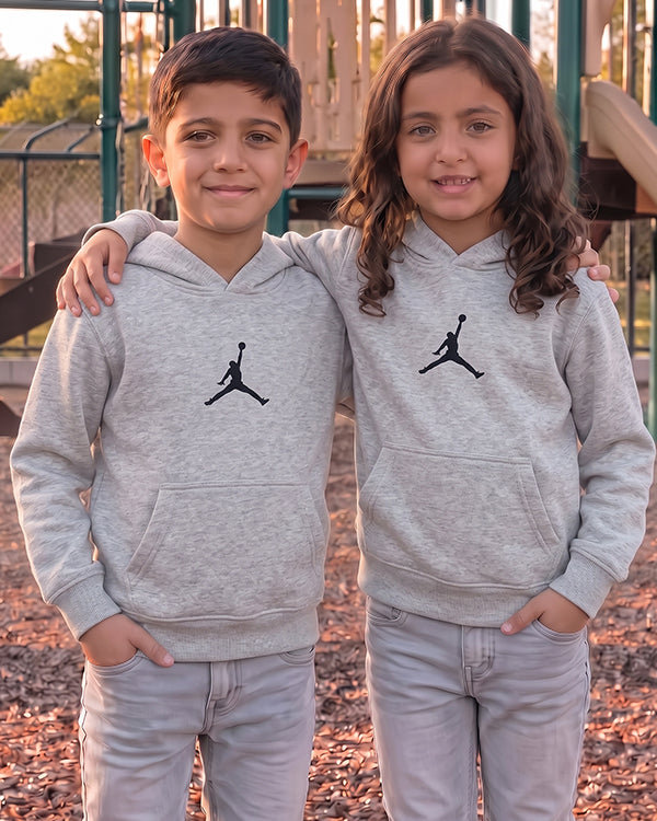 Branded Kids Jumpman Logo Grey Hoodie Sp-15