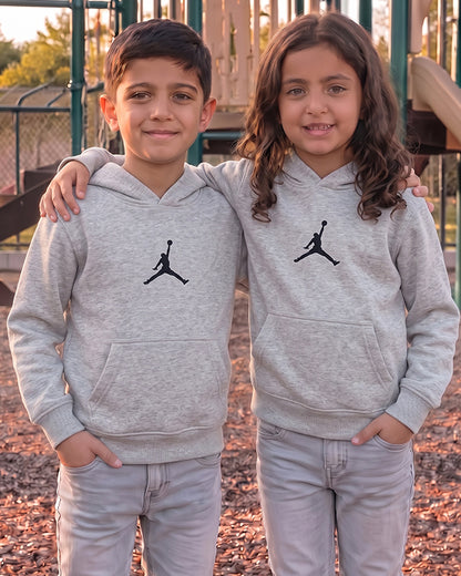 Branded Kids Jumpman Logo Grey Hoodie Sp-15