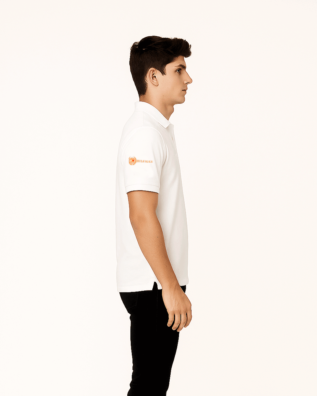 TOMIE Hil Branded Polo T-shirt White Color Mpt-36