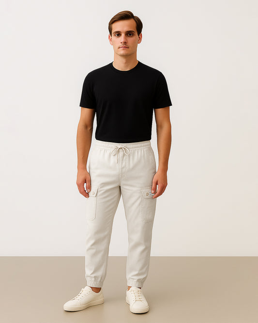 Zelig Branded Men's Joger Cargo Off-white Color CFP-37