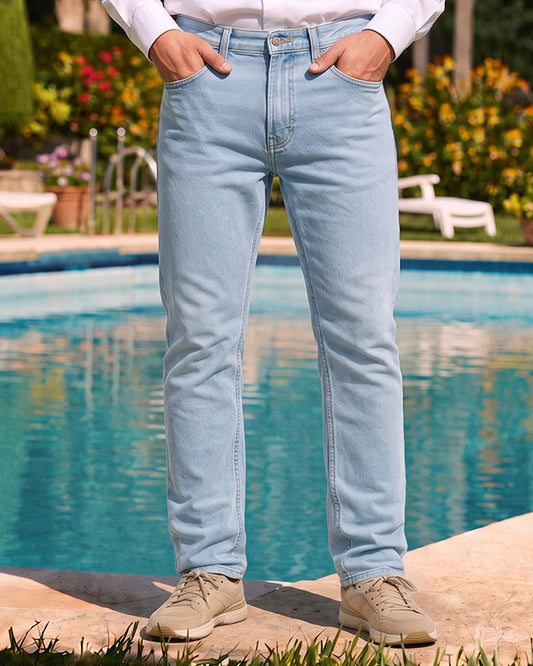Pepy Branded Slim-Fit Jeans-Ice Blue MJ-26
