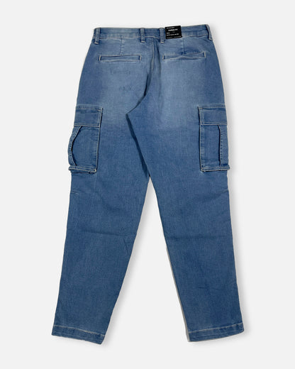 PullNBear Branded Men's Cargo Fit Pant Blue Color CFP-09