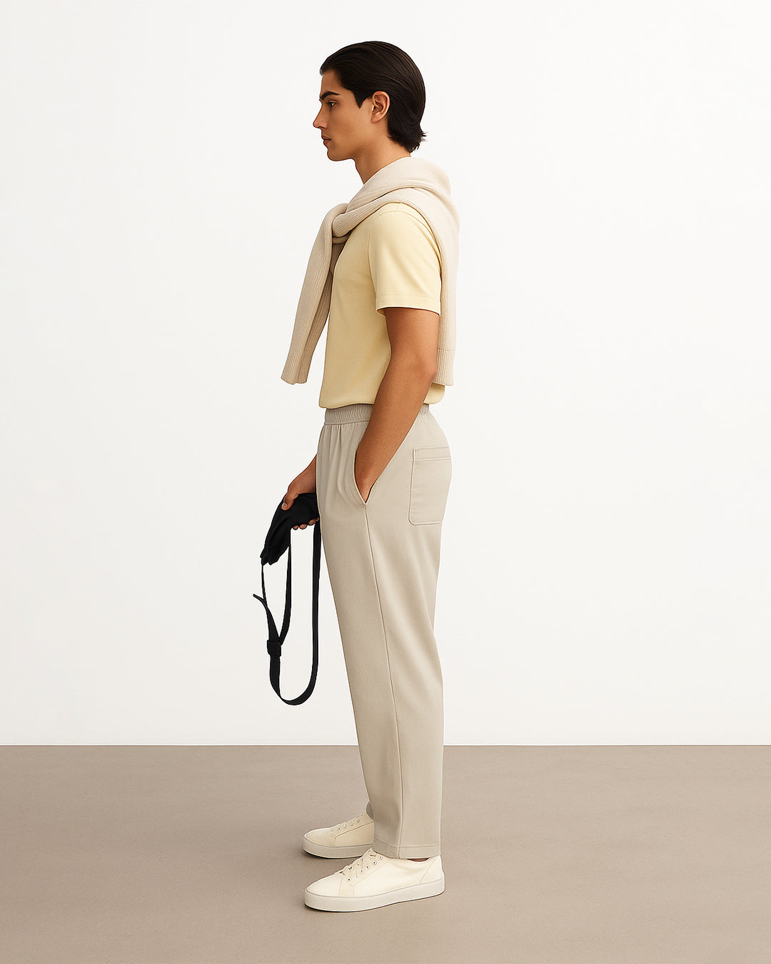 Spark Winter Cream Relaxed Fit Knit Trousers Mtr-06