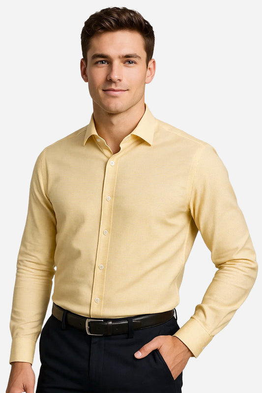 Michael Krs Men's Slim Fit Formal Shirt Yellow Color MMS-02