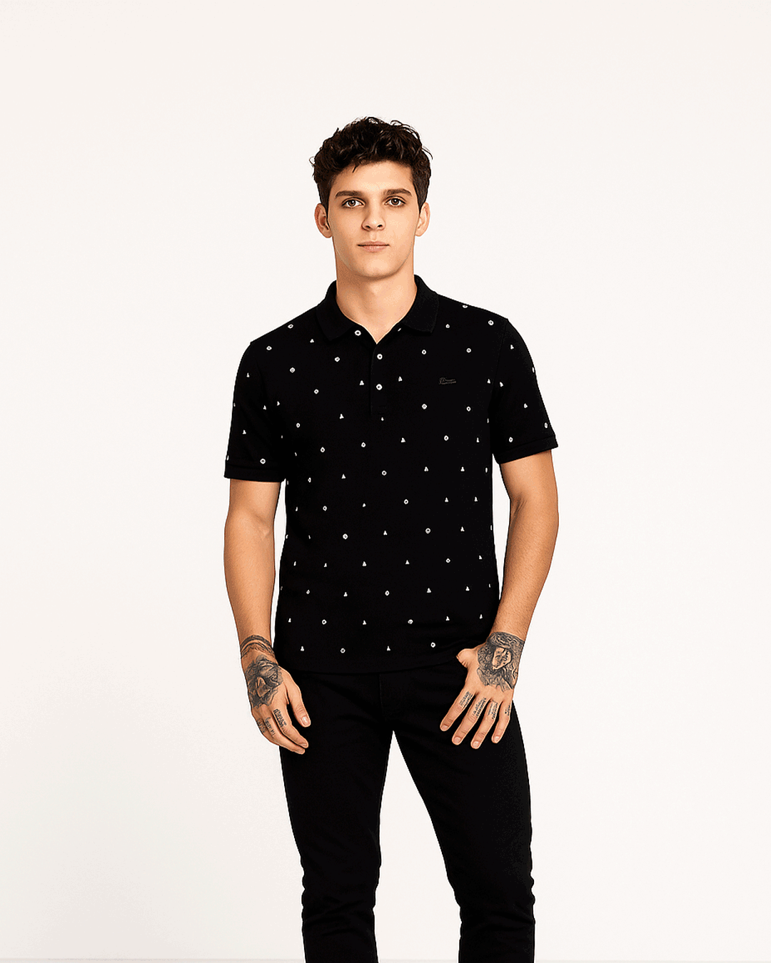 Lacostie Branded Polo T-shirt Black Color Mpt-27