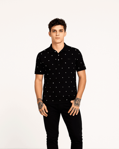 Lacostie Branded Polo T-shirt Black Color Mpt-27
