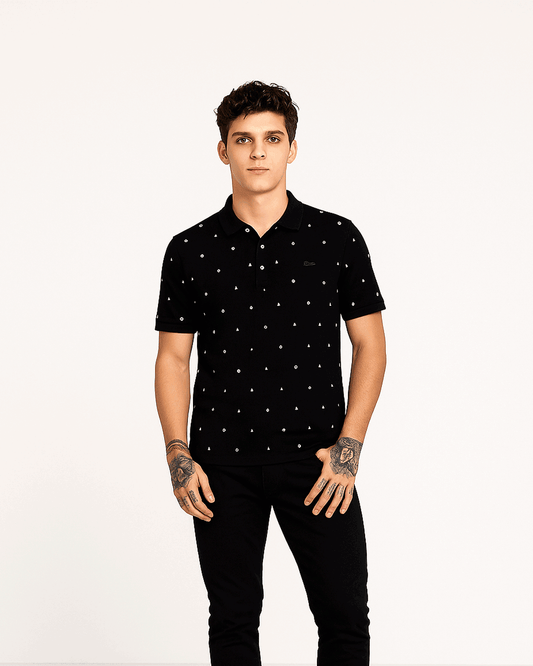 Lacostie Branded Polo T-shirt Black Color Mpt-27