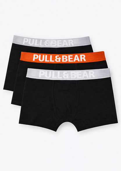 PullNBear Branded Original Men's Boxer Solo And Pack of 3 Bundle  ( Mix Colors )