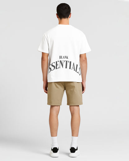 Blanky Branded Men's White Drop Shoulder Tee MT-21