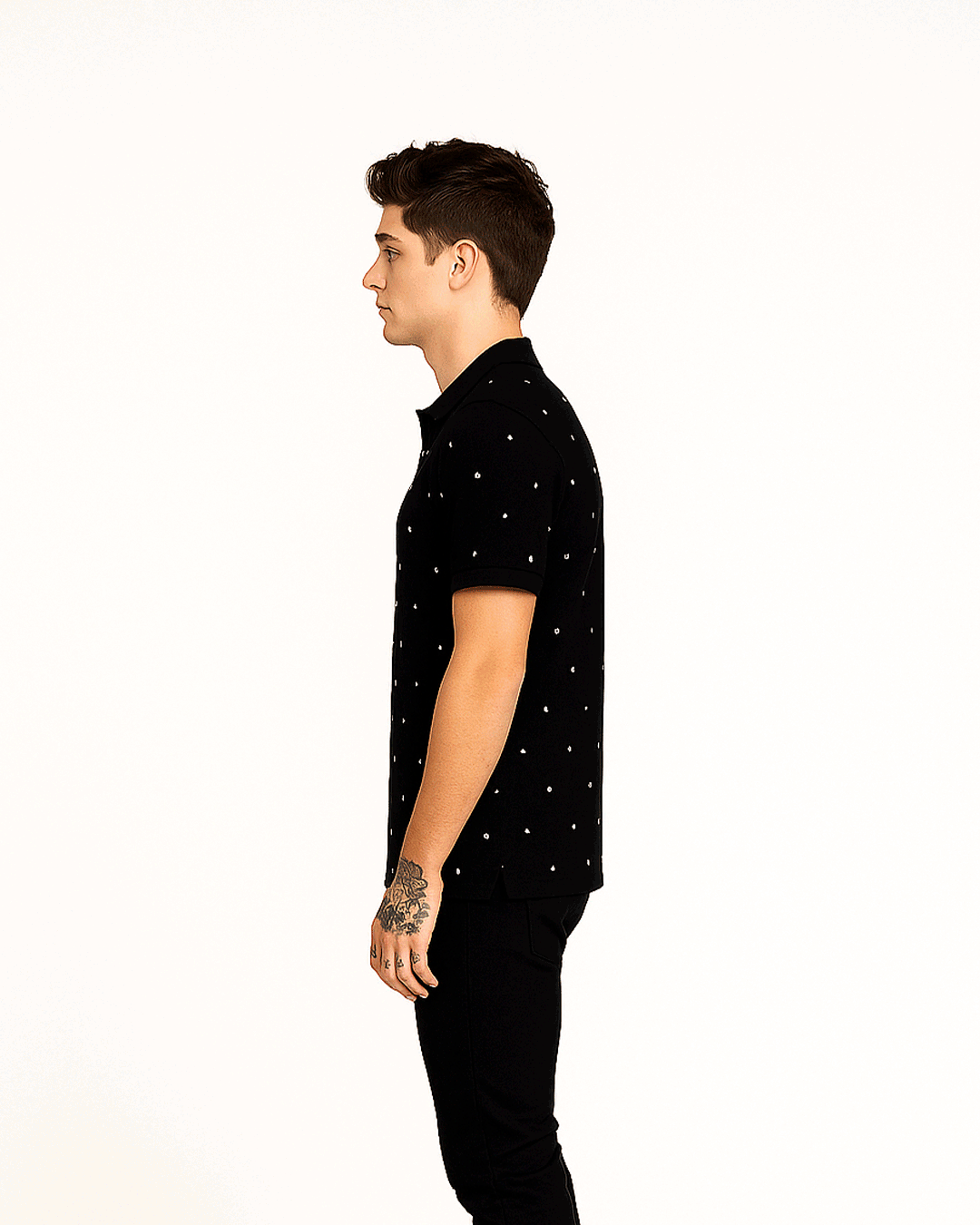 Lacostie Branded Polo T-shirt Black Color Mpt-27
