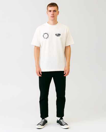 Blanky Branded Men's White Drop Shoulder Tee MT-21