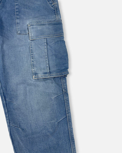 PullNBear Branded Men's Cargo Fit Pant Blue Color CFP-09