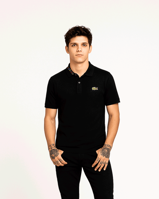 Lacostie Branded Polo T-shirt Black Color Mpt-34