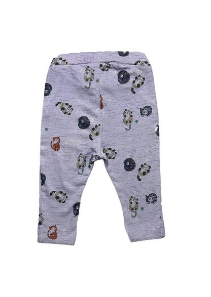 Branded Girl's Lilac Cute Cat Print Trouser KUT-12