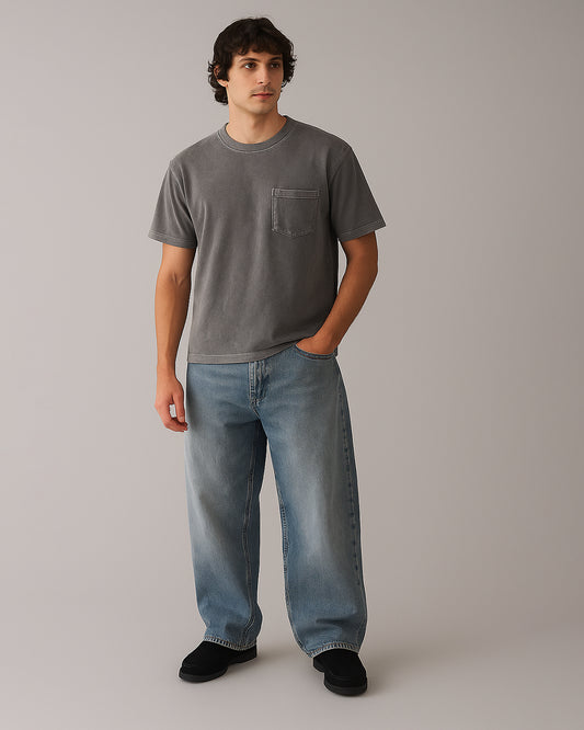 ARIZON Branded Men's Charcoal Vintage Pocket Tee MT-26