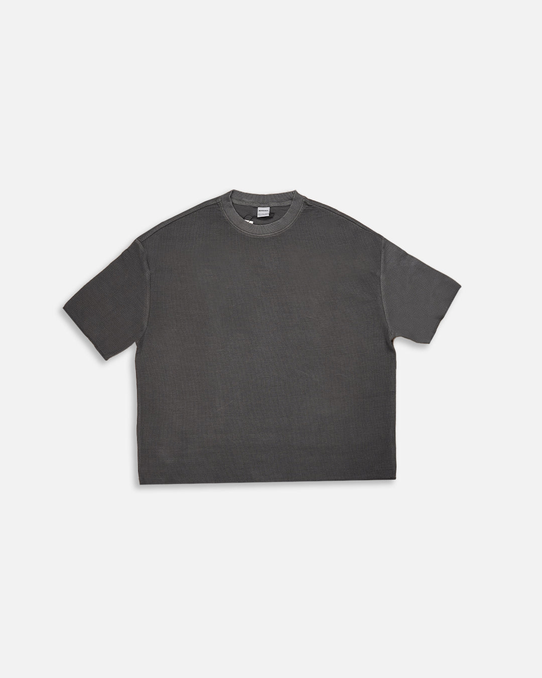 BERSK Men's Charcoal Textured Knit T-Shirt Drop Sholuder Mt-06