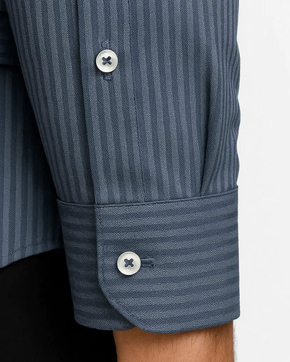 Michael Krs Branded Men's Slim Fit Striped Shirt Blue Color MMS-05