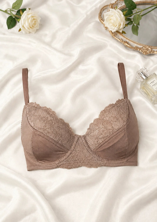 Brande Elegant Nude Lace Underwire Bra WBS-11
