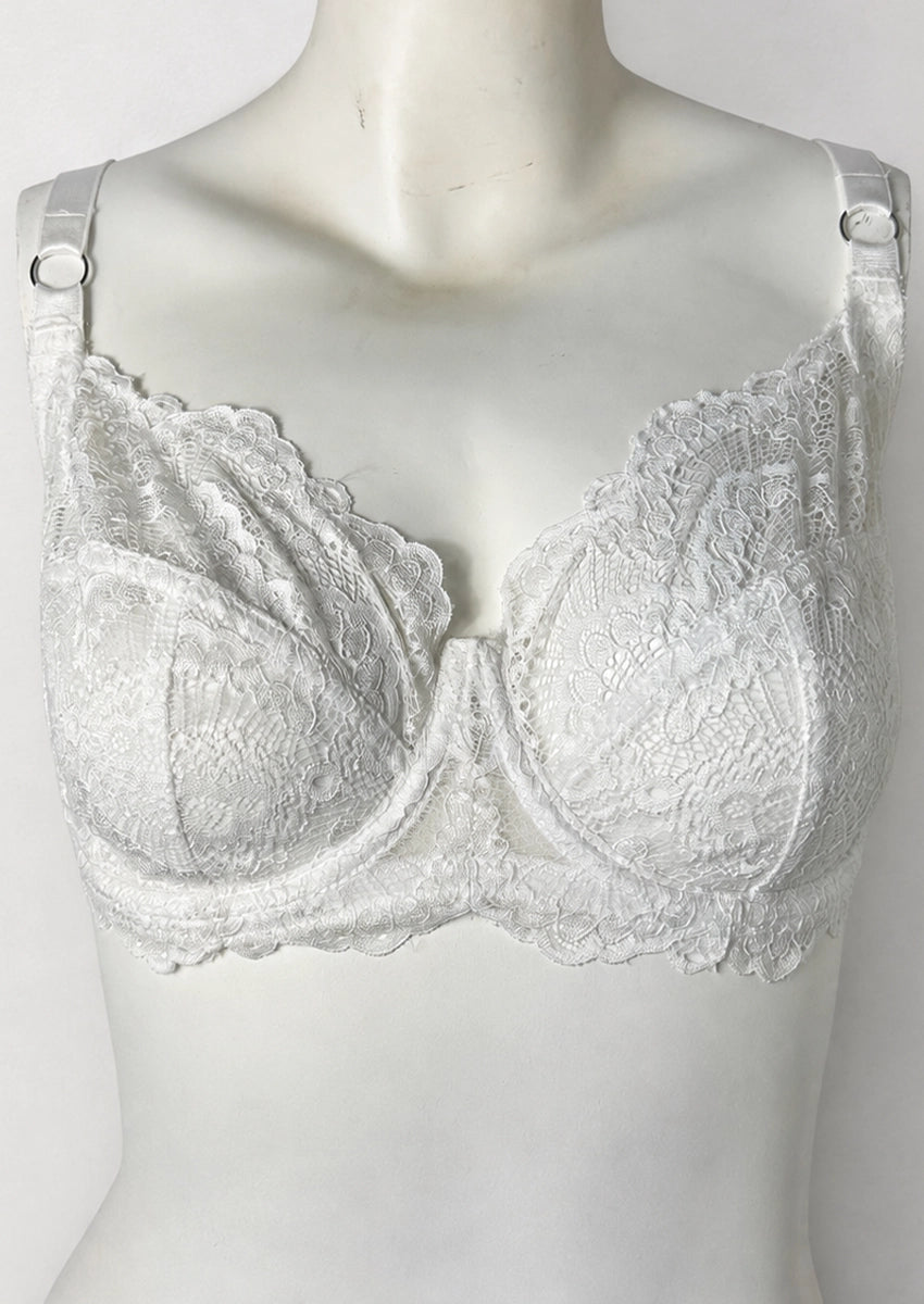 Branded Elegant White Floral Lace Underwire Bra WBS-12