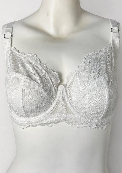 Branded Elegant White Floral Lace Underwire Bra WBS-12