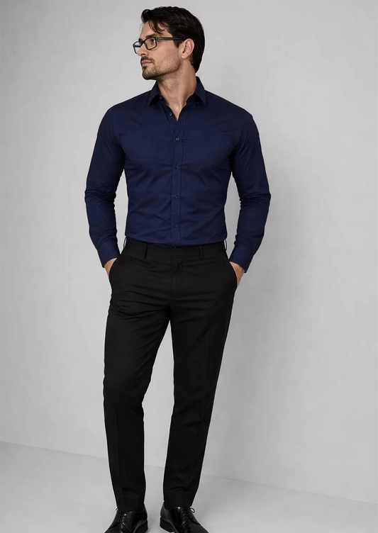 Zelig Branded Mens Formal Shirt - Navy Blue MFS-30