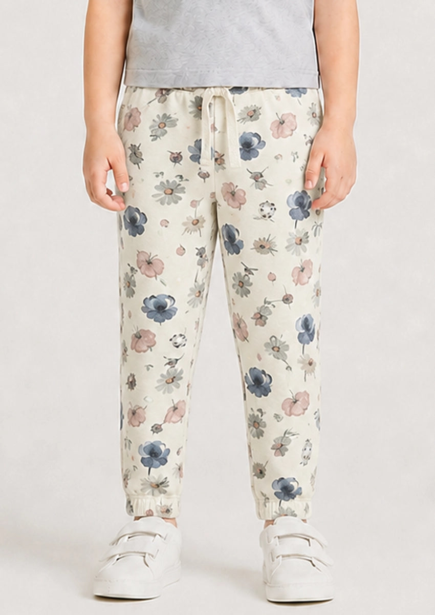 Branded Girl's Floral Printed Casual Jogger Trouser KUT-10