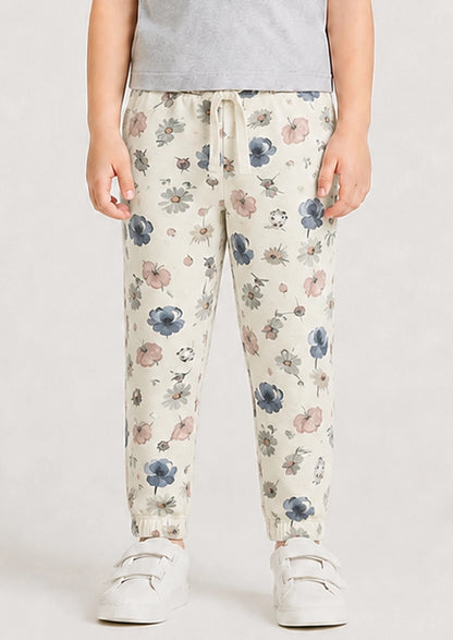 Branded Girl's Floral Printed Casual Jogger Trouser KUT-10