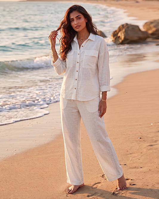 Spark Branded Women’s Premium Co-ord Set – White WCS-28