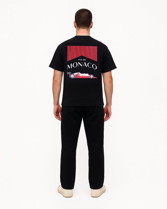 Branded Black Drop Shoulder Tee MT-12
