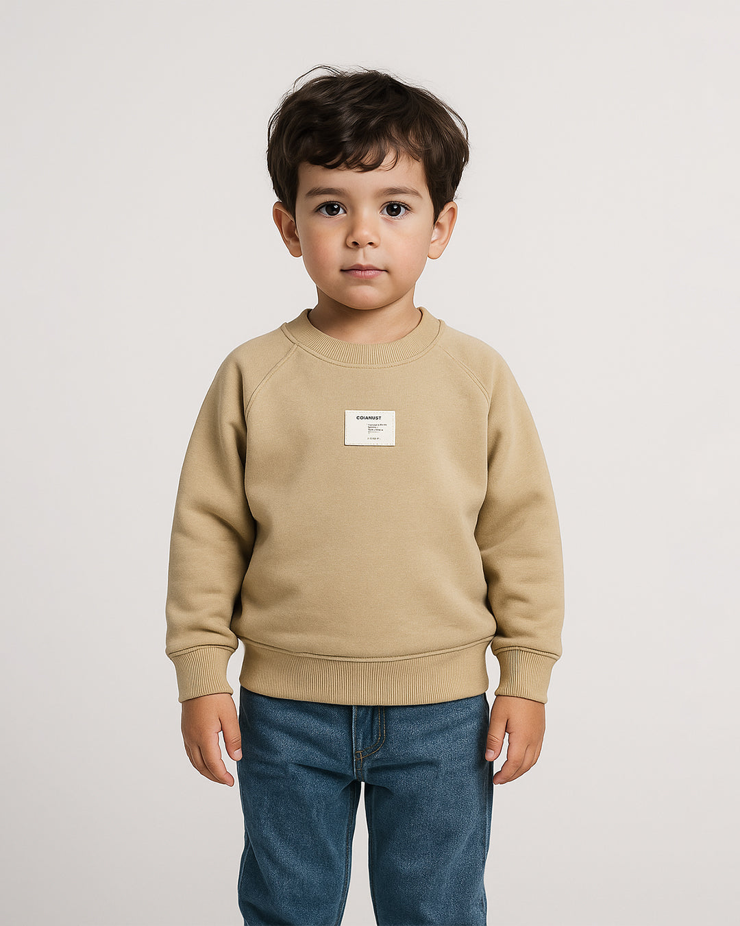 Zarraa Boy's Beige Color Crewneck Sweatshirt BSWT-02